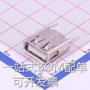U-A-24DD-Y-9 USB连接器 Type-A 母座 直插 卷边 存储器 原装现货