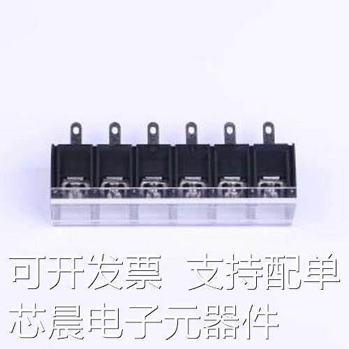 KF78H-13.0-6P 栅栏式接线端子 13mm 1x6P 每排P数:6 排数:1 直针