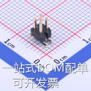 X4621WVS-2x02I-C40D64 排针 2mm 2x2P 立贴 方针 L=8.95 PA6T 镀
