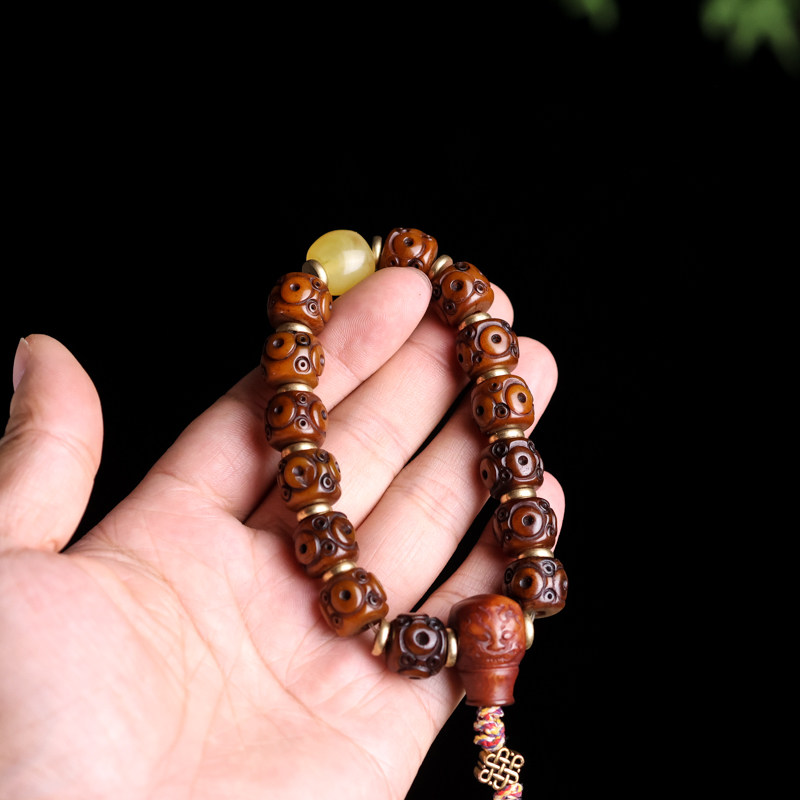 藏式天然牦牛骨手串西藏骨头手链女男款民族风佛珠盘玩手钏文玩