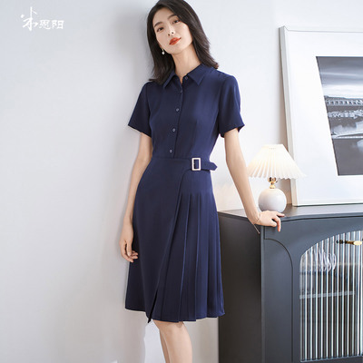 通勤气质短袖连衣裙米思阳