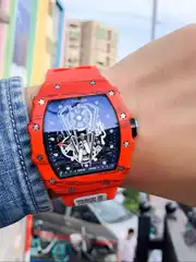 Richard Pan Wei-Bo Fashion Bull Mechanical Skull Men's Watch with Personalized Silicone Strap Women's Watch Casual Men's Watch