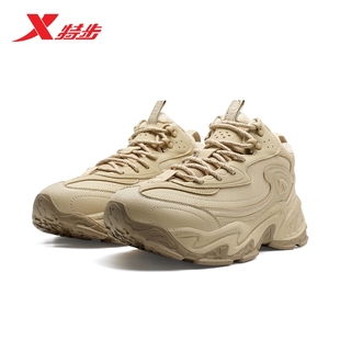 特步苔原大棉鞋男鞋冬季加绒保暖休闲鞋厚底增高运动鞋高帮老爹鞋