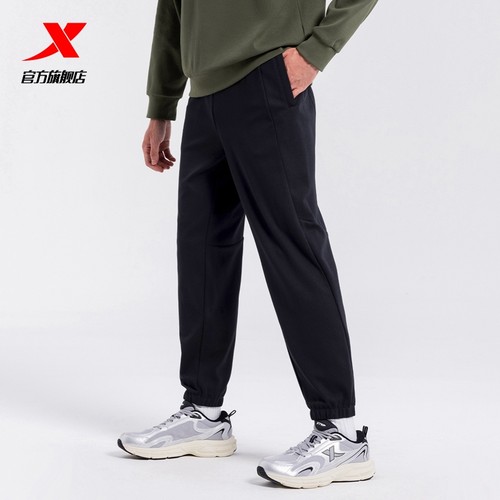 特步针织长裤男2025新款夏季官方休闲男裤宽松运动裤976329630011
