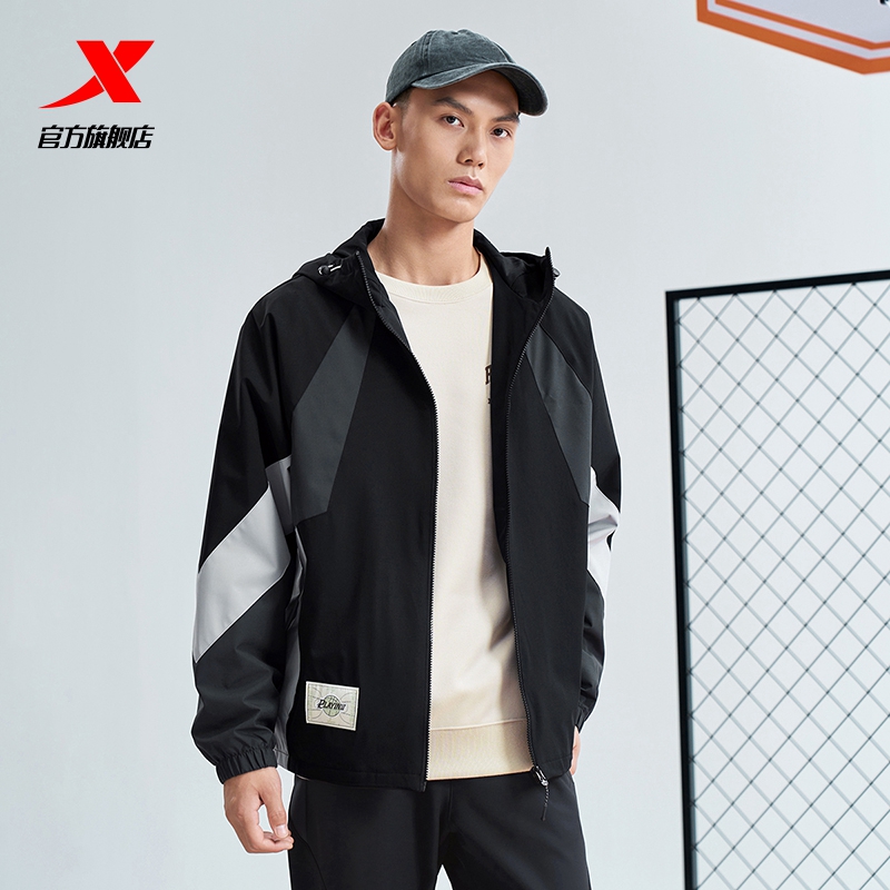 特步篮球-炉火纯青梭织厚外套男户外运功防风上衣男976429160083