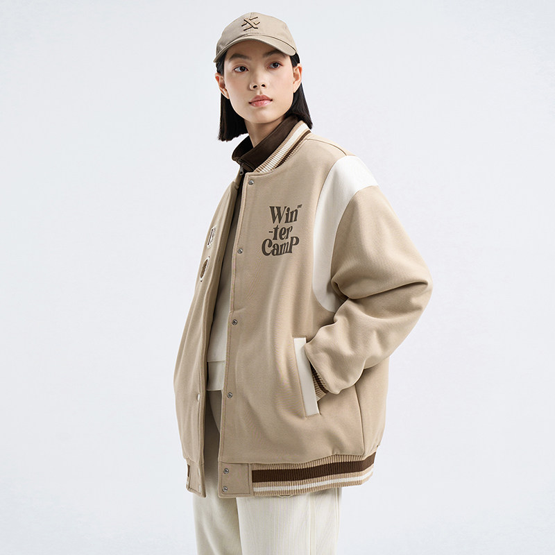 特步薄棉服女2025年新款冬季休闲女装加厚保暖外套976428170263