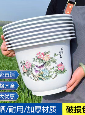 加厚塑料透气花盆阳台盆景绿植家用花盆绿萝多肉专用盆栽月季草莓
