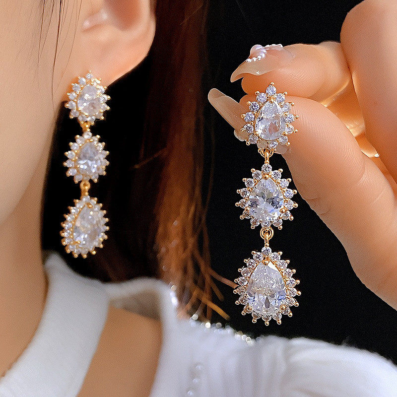 法式长款微镶锆石水滴耳环耳坠轻奢小众设计时尚耳钉高级感耳饰女,饰品/流行首饰/时尚饰品新,耳环,淘宝优惠券,粉丝福利购,淘宝优惠卷