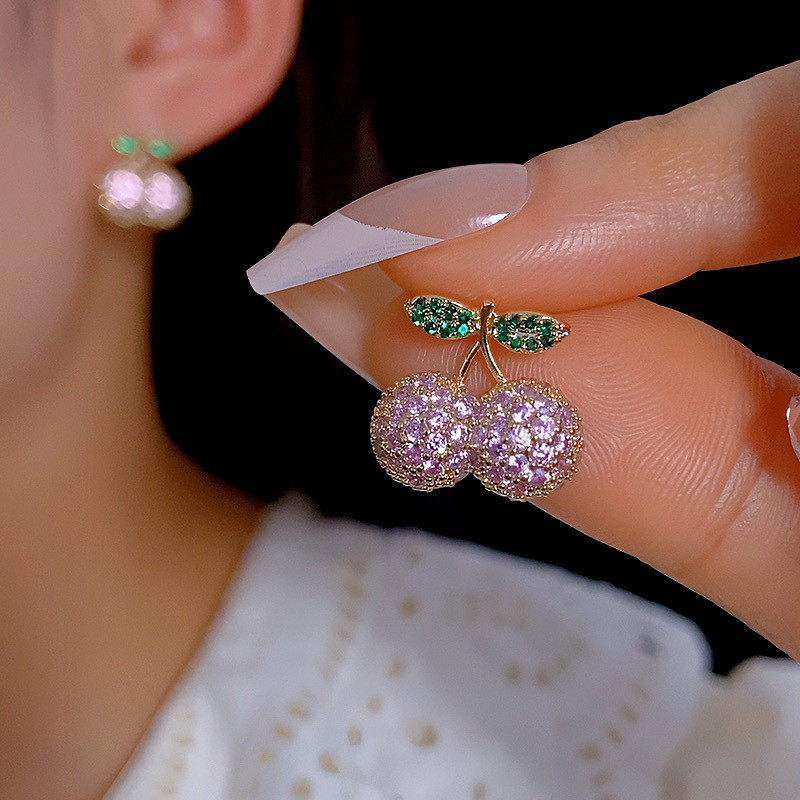 日韩甜美氧化锆zirconia小清新樱桃耳钉银针百搭网红爆款小香耳环,饰品/流行首饰/时尚饰品新,耳环,淘宝优惠券,粉丝福利购,淘宝优惠卷