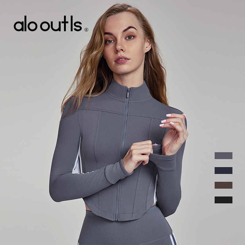 alooutls瑜伽服外套健身长袖