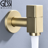 GESSI单冷拖把池水龙头卫生间洗衣机阳台水嘴家用金色全铜入墙式