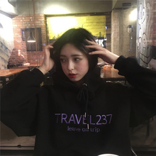 加绒加厚外套冬 ins潮宽松bf慵懒风情侣装 卫衣女2019春秋薄款 韩版