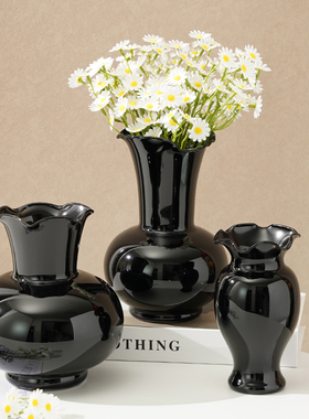 法式创意花边玻璃花瓶高级感客厅插花鲜花干花装饰花器轻奢摆件