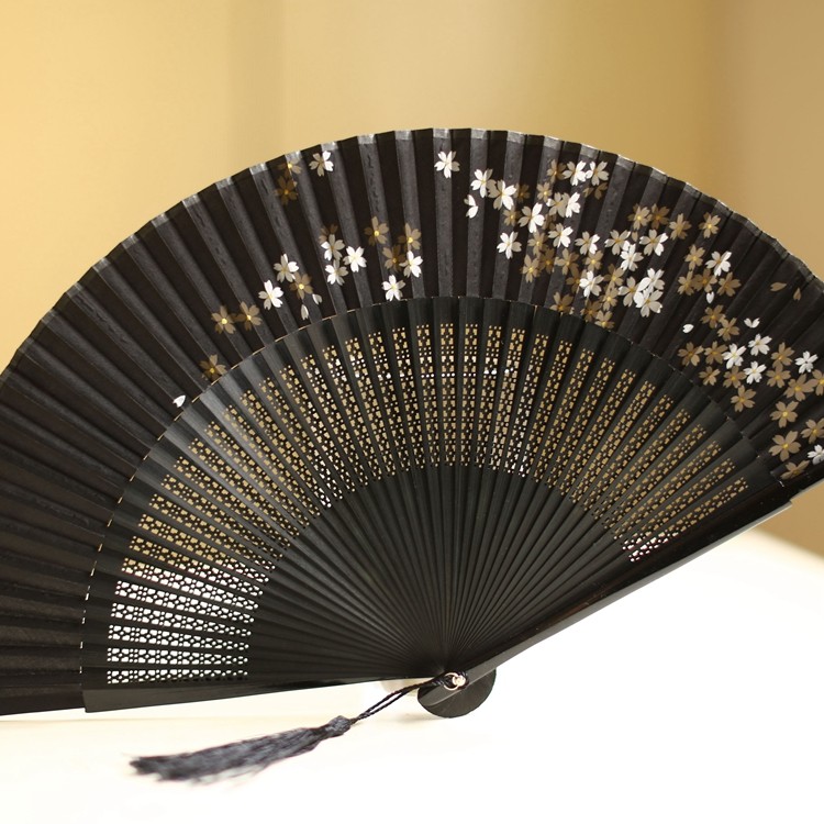 【珍藏限量】和服扇江户日式折扇 精品日本和风扇子 雕刻樱花镂空