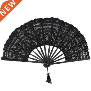 Hand dance Fan Lace Folding Cotton Chinese Handmade