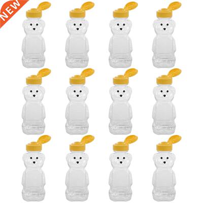 12pcs 240ml Plastic Squeeze Condiment Bottles Bear Shape