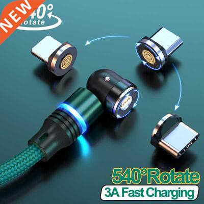 540 Degree Roating Magnetic 3A data cable Micro USB Type C P