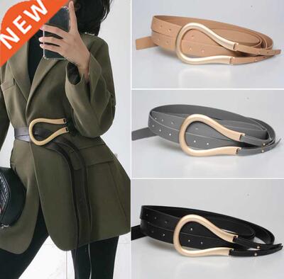 New Soft Faux Leather Belts Personality Big Alloy Buckle Thi
