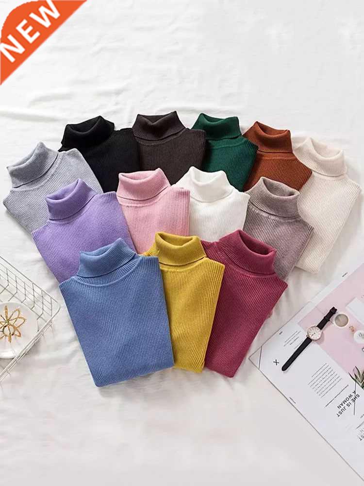 JMPRS Turtleneck Women Pullover Sweater Spring Jumper Knitte