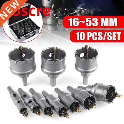 10Pcs/set 16-53mm TCT Hole Saw Drill Bit Carbide Tip Cutter