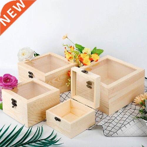 Jewelry Case Storage Box Gift with Transparent Glass Door