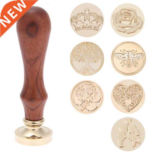 1PC Gold-plated Brass Head For Sealing Wax Stamp Retro  E