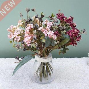 Convenient 9Pcs Flower 1Bouquet Fabric Artificial