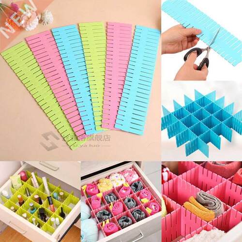 4pc justable Drawer Organizer Board Storage Boxes Home Dec