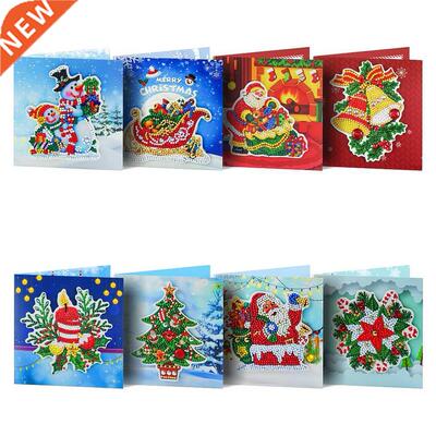 8Pcs 5D DIY Diamond Painting Christmas Cards Greeting Card S