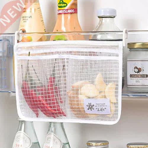 1/2pcs Refrigerator Storage Mesh Bag Portable Seasoning