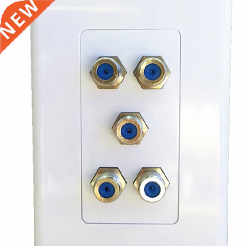 5 Port Television Satellite Wall Plate RCA Coax Cable Coaxia