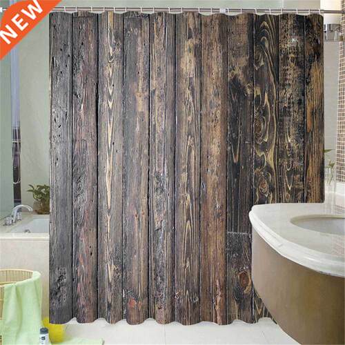 Chinese Style Green Bamboo Shower Curtain Wood Grain