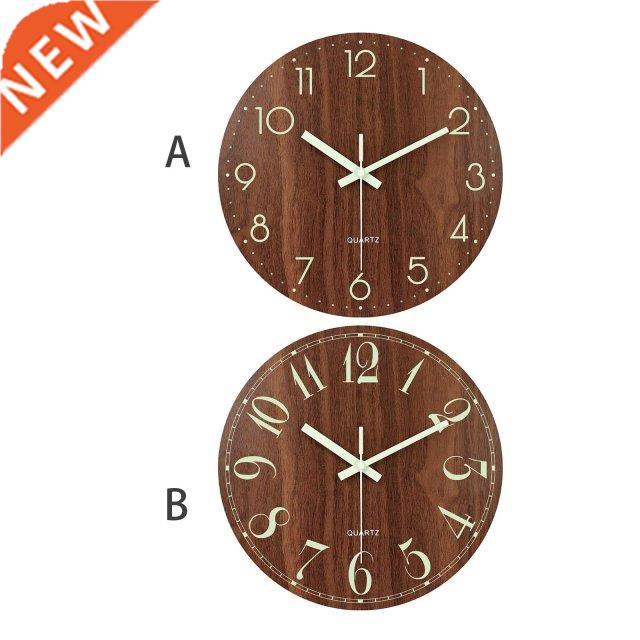 12 Wall Clock Glow in The Dark Silent Decor Wall Stick Watc