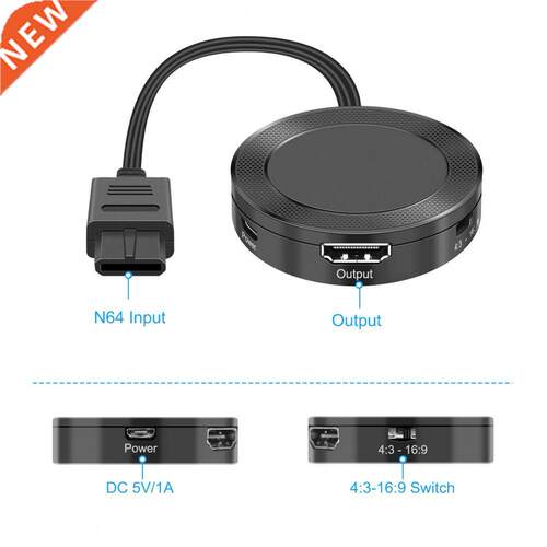 Converter Portable Plug And Play Small Size N64 to HDMI-comp