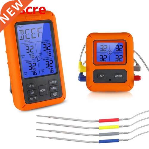 100M Remote Wireless Food Kitchen Thermometer Four Probe For