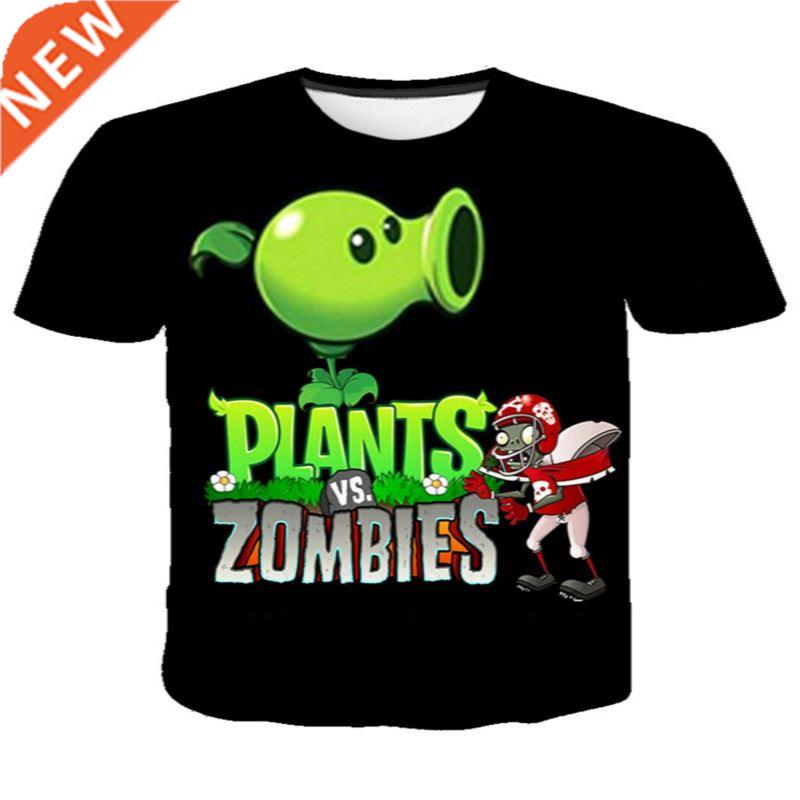 Boys And Girls 3D Short Sleeve T-Shirt Plant Zombie Print T-
