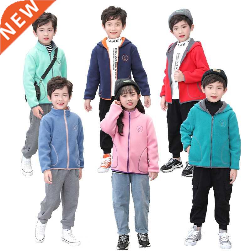 New Fleece Jacket Boys Children Outerwear Casual 2-Side Colo