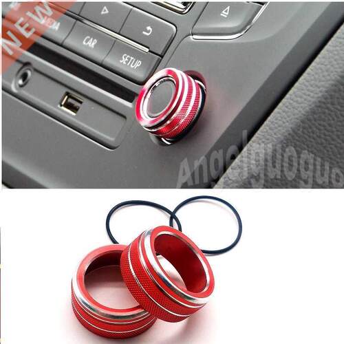 2pcs Button Audio Stereo Volume Control Knob Ring Cover car