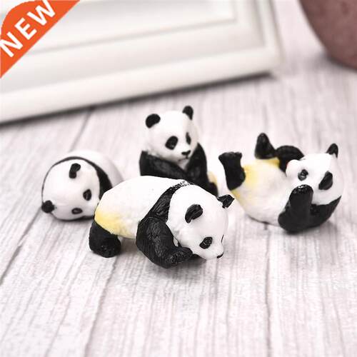 4pcs/set Cute Panda Moss Micro Landscape Terrarium Figurine
