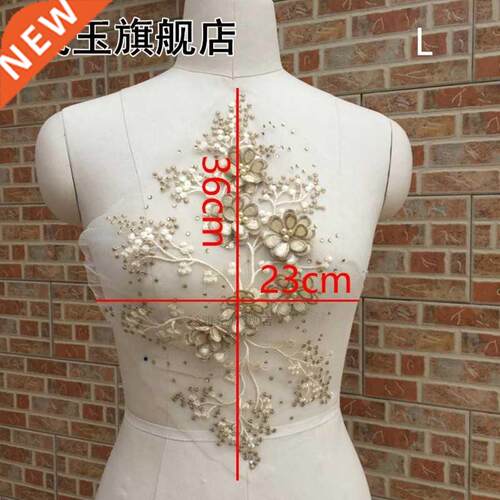 Embroidery Satin Clothing Decorative Beads Flower Patches Ac