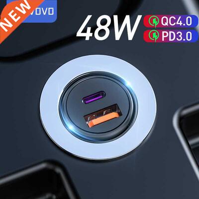 48W QC PD 4.0 3.0 Quick Charge Car Charger for iPhone 12 11
