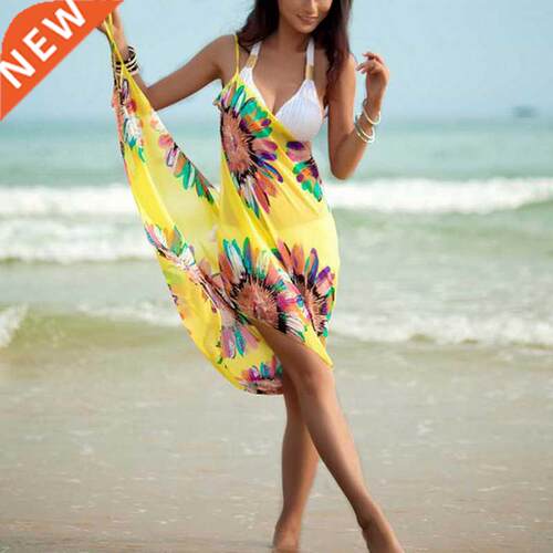 2022 Bohemian Mesh ver-Ups Women Bathing Suit Floral Strap S