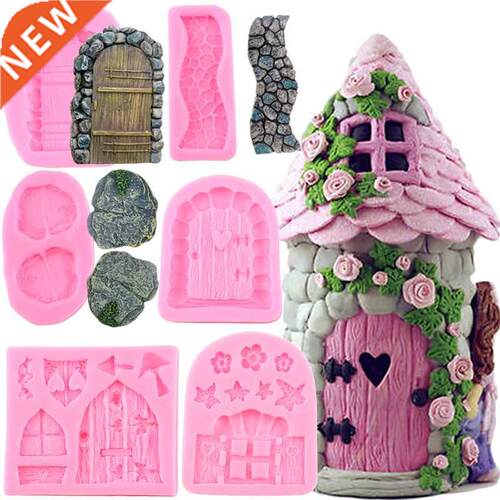 3D Fairy Garden Fairy Gnome Home Door Snail Silicone Chocola