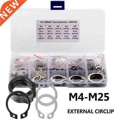 250/300PCS C Type External Circlip Assortment Kit Set M4-M25
