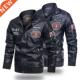 Baseball Men Embroidered Leather Coats Jacket