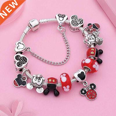 2020 Classic Design Red Crystal Mickey Minnie Pendant Bead B