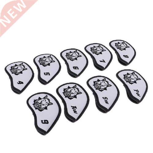 Pack of 9 PU Leather Golf Head Cover Club Iron Putter Head