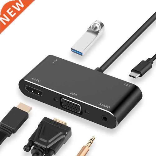5 In 1 Type-C Thunderbolt 3 To HDMI-compatible VGA USB 3.0 C