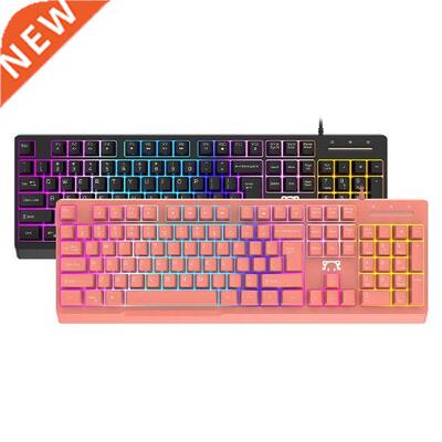 Pink Mechanical Gaming Keyboard 104 Keys USB Wired Gamer