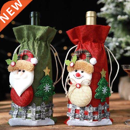 Xmas Decorations Santa Claus Wine Bottle Covers Snowman